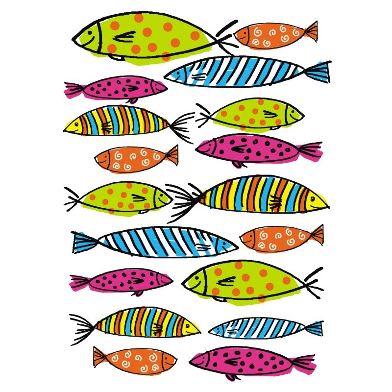 multi-coloured fish bench