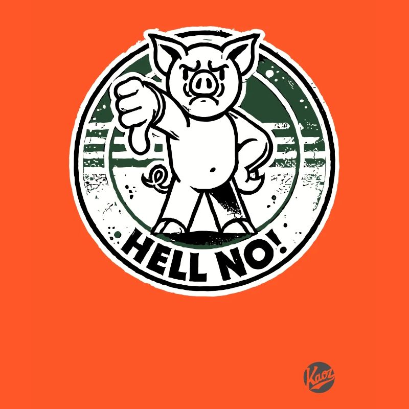 Pas question! Pouces vers le bas cochon