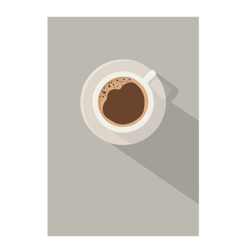 flat illustrated cup coffee gift modern