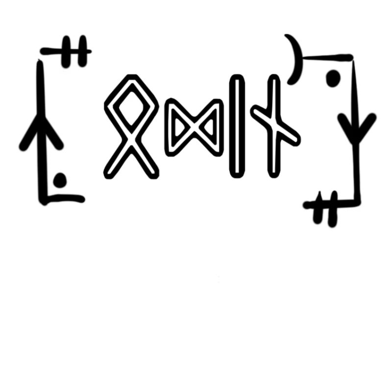 Odin in runic script white Viking Nordic
