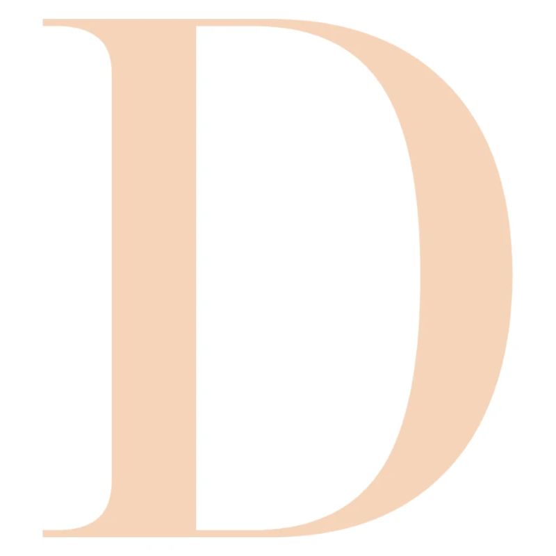 Letter D Beige