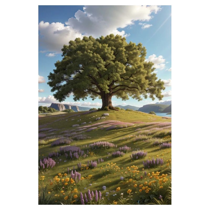 Baum, Wildblumenwiese