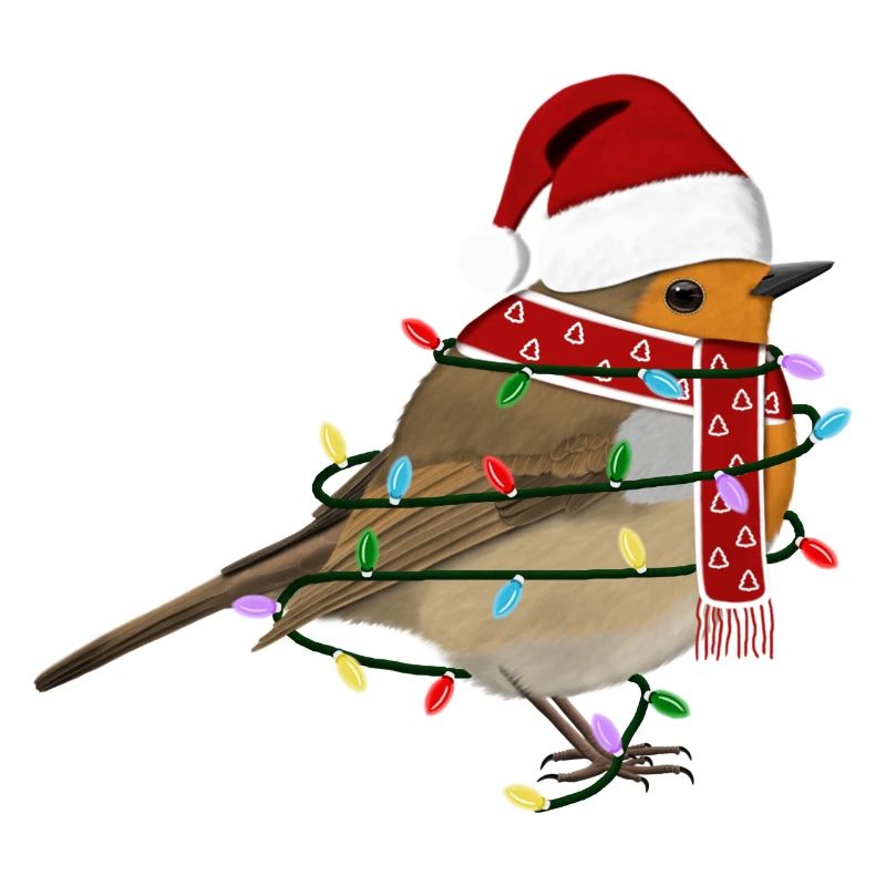 Robin String Lights Casquette d’oiseau de Noël