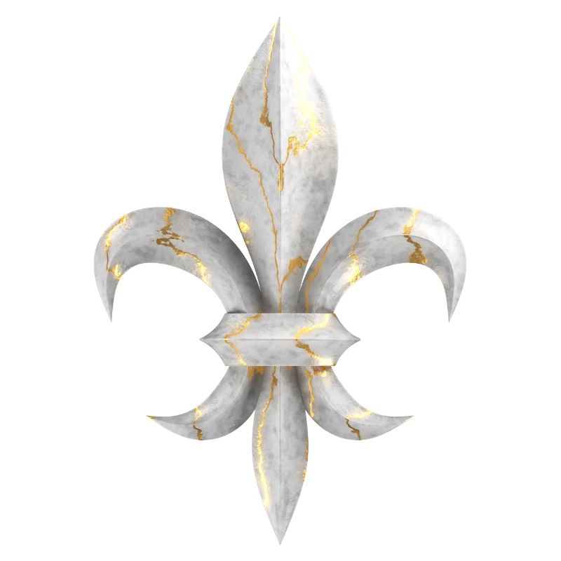 Fleur de Lys / Fleur de Lis Marmor mit Goldadern