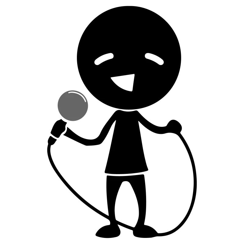 Singer with microphone