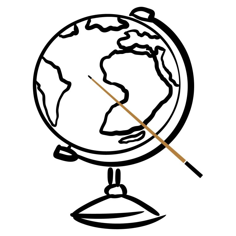 Globe with pointer. Geography. Geography Teacher