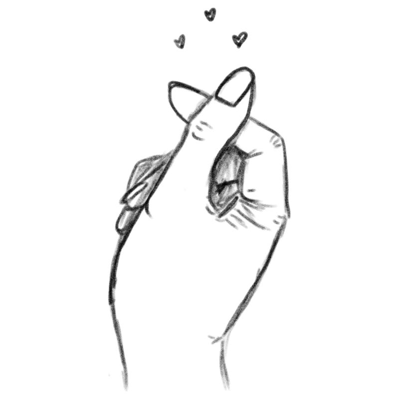 Corazón dedo