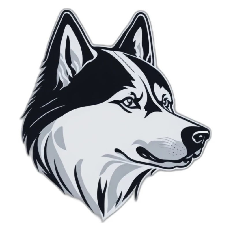 Siberian Husky as Logo Edition dans les tons de gris