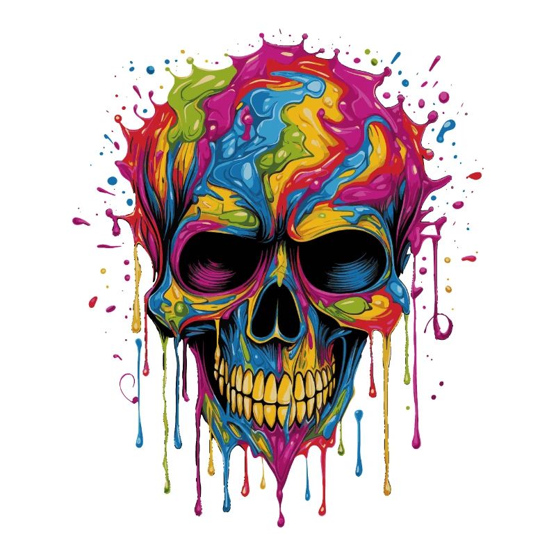 Bunter Popart Schädel