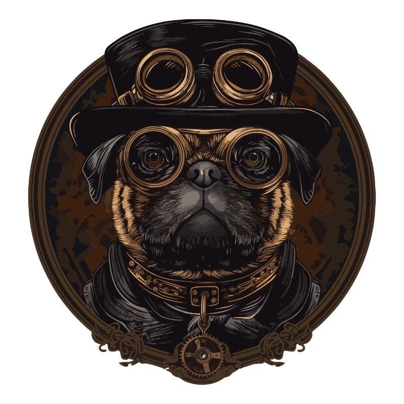Steampunk Pug Dog