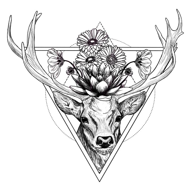 Blumenhirsch schwarz