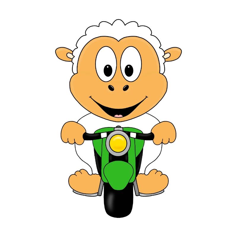 MOTORRAD - BIKER - SCHAF - TIER - TIERISCH