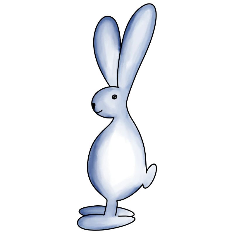 süßer blauer Hase mit langen Löffeln