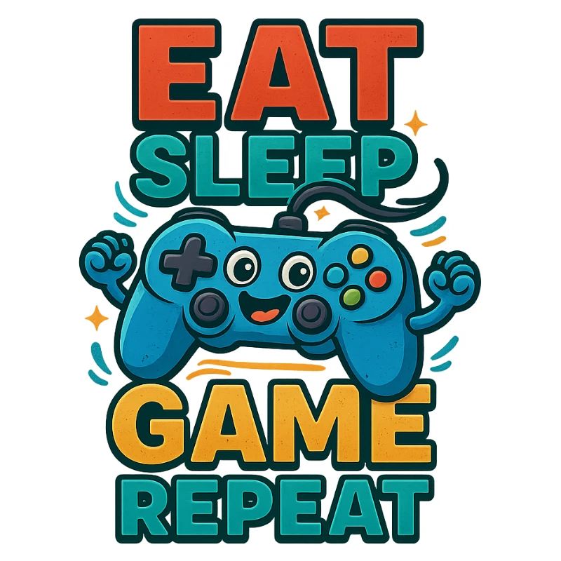 Eat Sleep Game Repeat – Funny Controller
