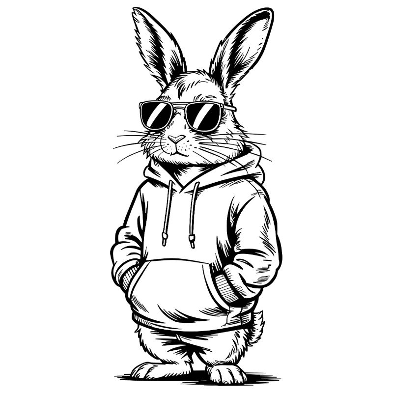 Lapin de Pâques cool Lapin de Pâques heureux