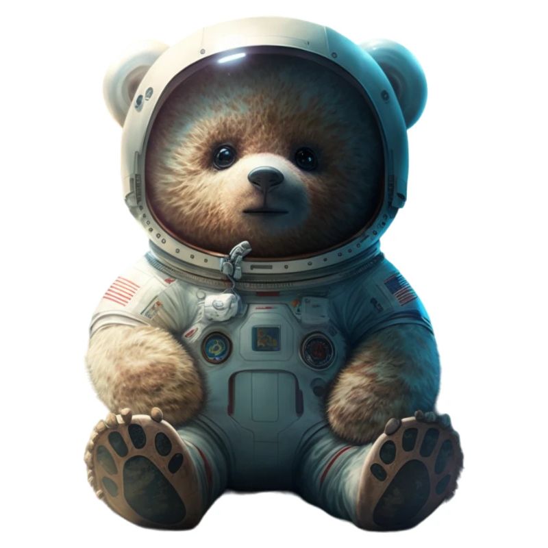 Cute Comic Tedybear in the space