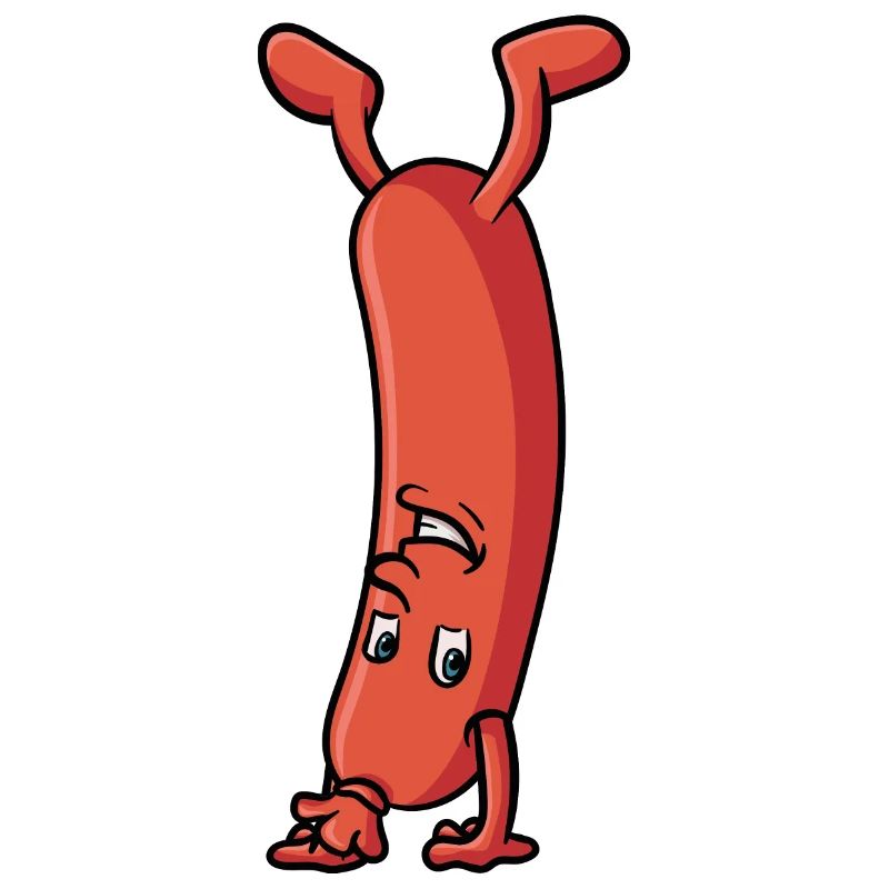 Sausage that makes a handstand