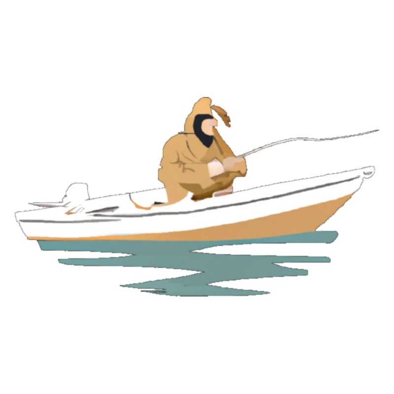 Pêcheur avec imperméable
