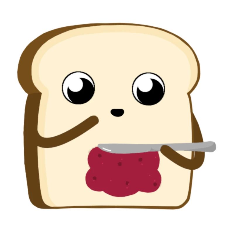 Bread smeared jam
