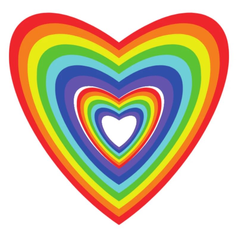 Regenbogen Rainbow Retro Geschenk Herz