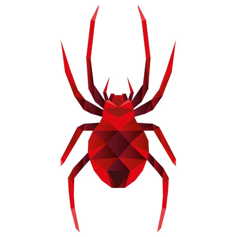 Rote Low Polygon Spinne