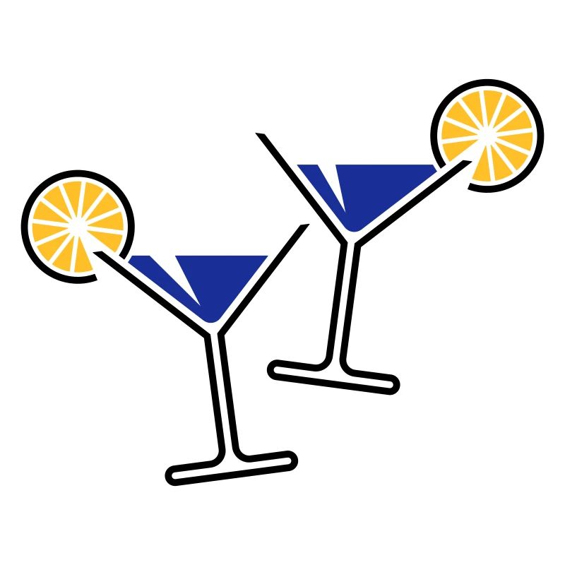 2 Cocktailgläser / Cocktail / Martini + (Blau)