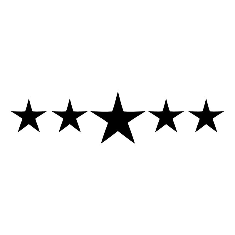 five black stars in line icon
