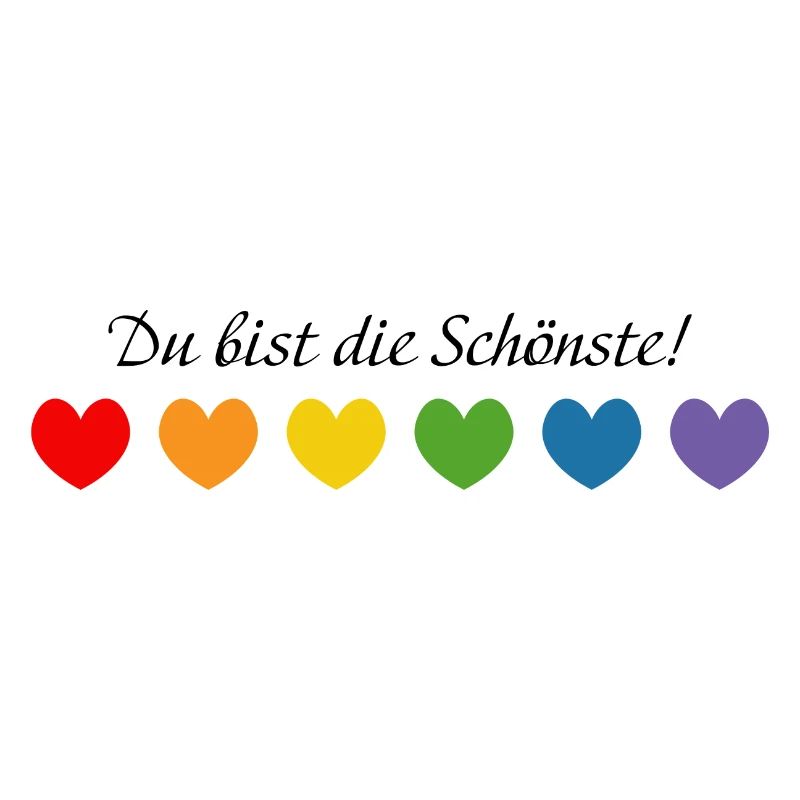 Regenbogenherzchen Du bist die Schoenste