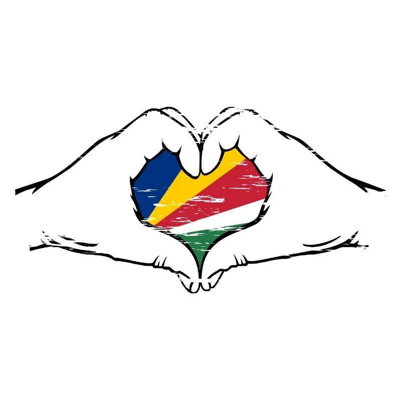Seychelles flag heart shape used