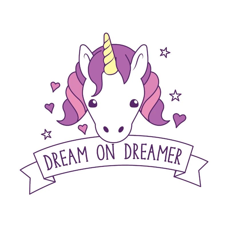 träume weiter Träumer! mit süßem Einhorn