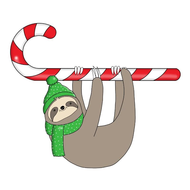 St. Nicholas Christmas Sloth Candy Cane