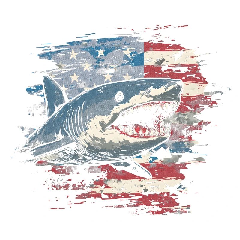 Requin avec drapeau des États-Unis