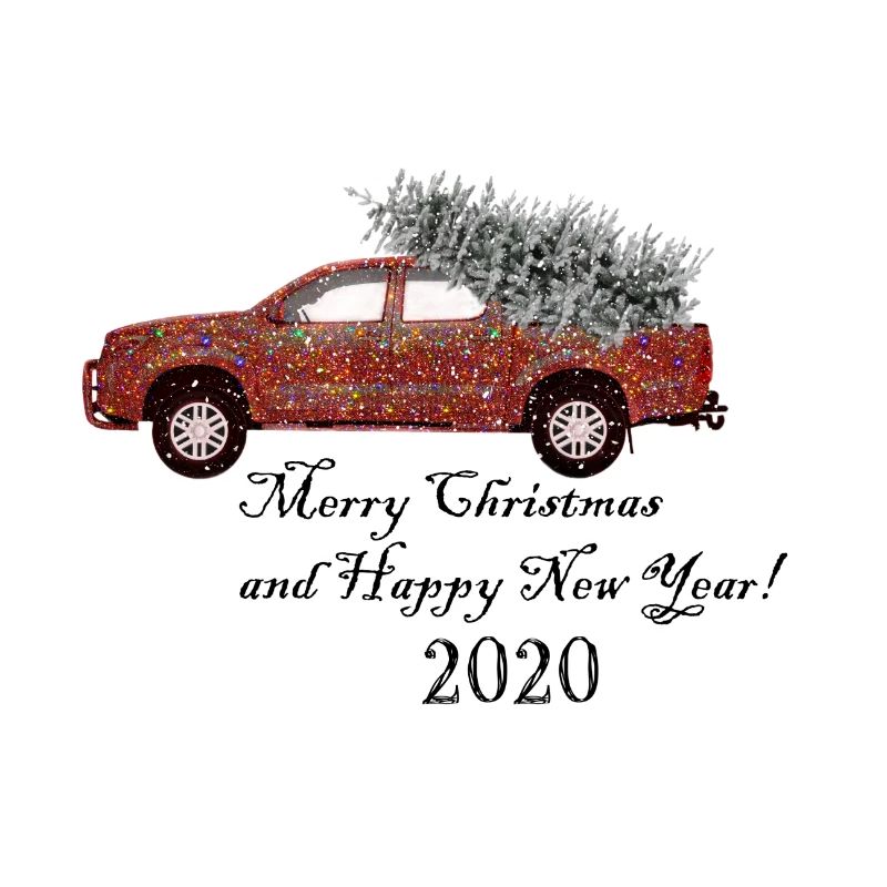 Weihnachtsauto mit Tannenbaum
