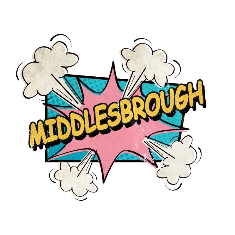 Middlesbrough Angleterre City Font Pop Art Comic