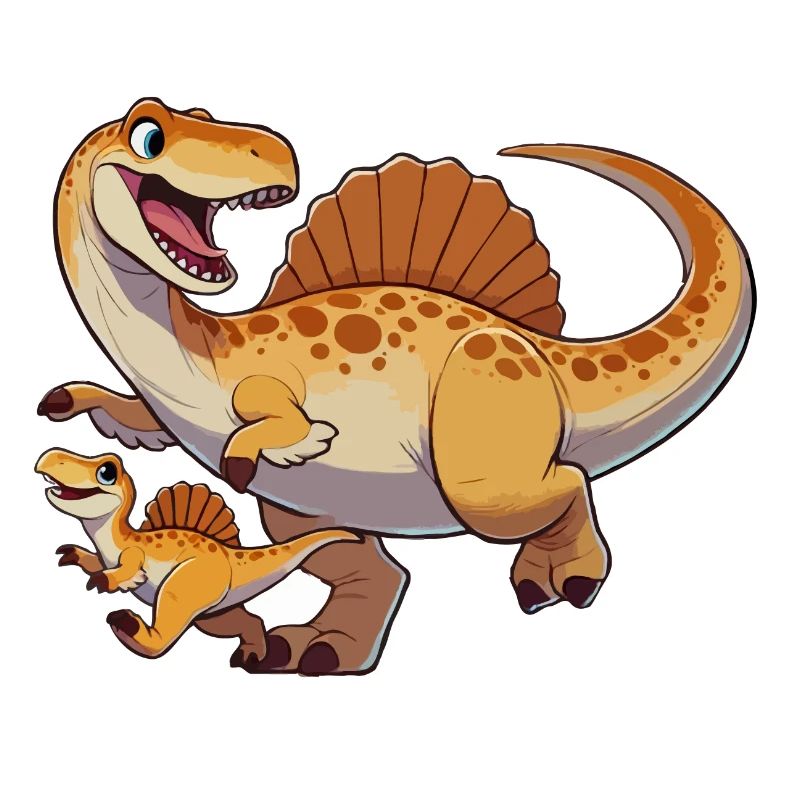 Spinosaurus Mutter und Kind