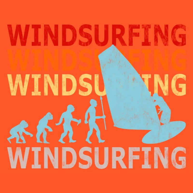 Retro Vintage Windsurfer Evolution Windsurfen