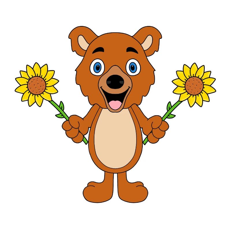 TEDDY - BÄR - TEDDYBÄR - SONNENBLUMEN - BLUMEN