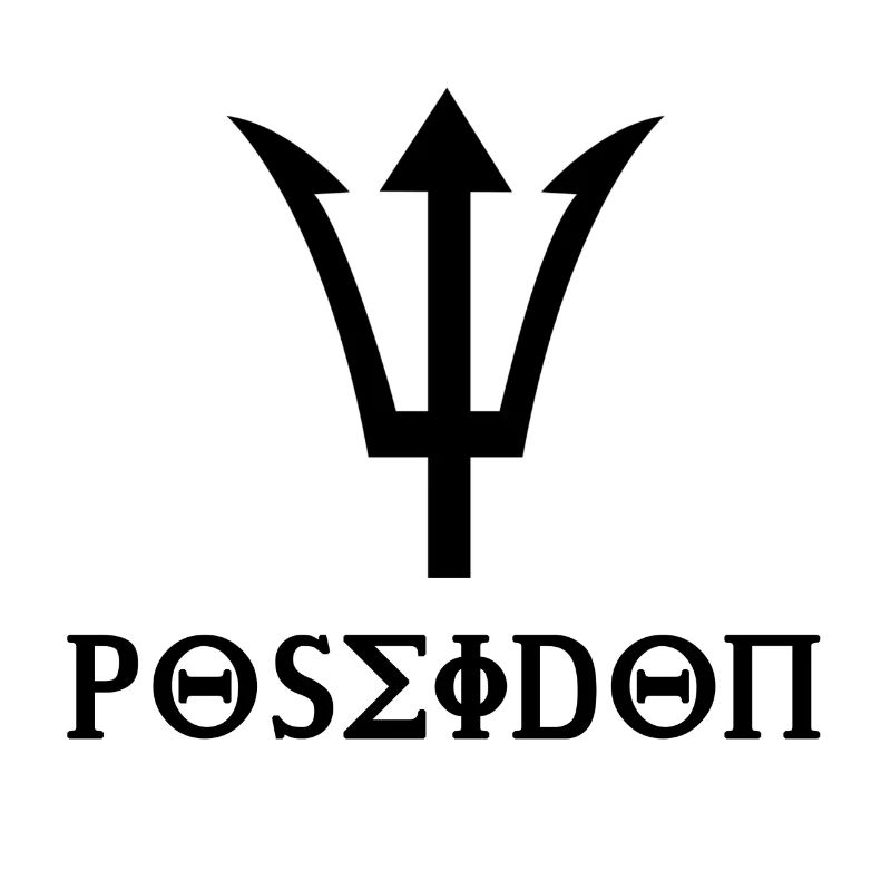 Poseidon Design mit Dreizack Geschenkidee schwarz
