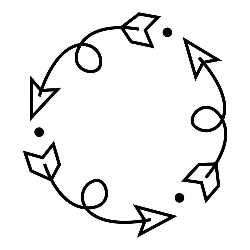 Flèches en cercle - Boucles Flèches d'horloge