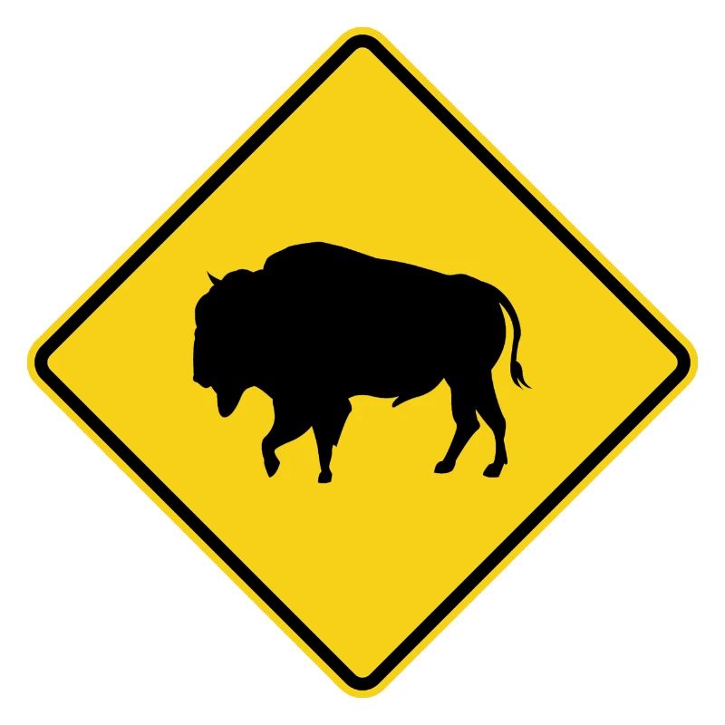 Bison Warning Sign