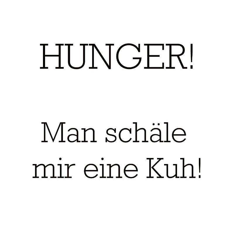 Hunger Kuh Schälen