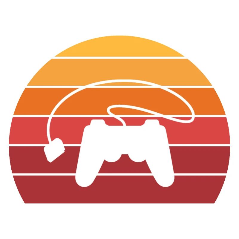 Gamer Controller Sunset Retro Vintage