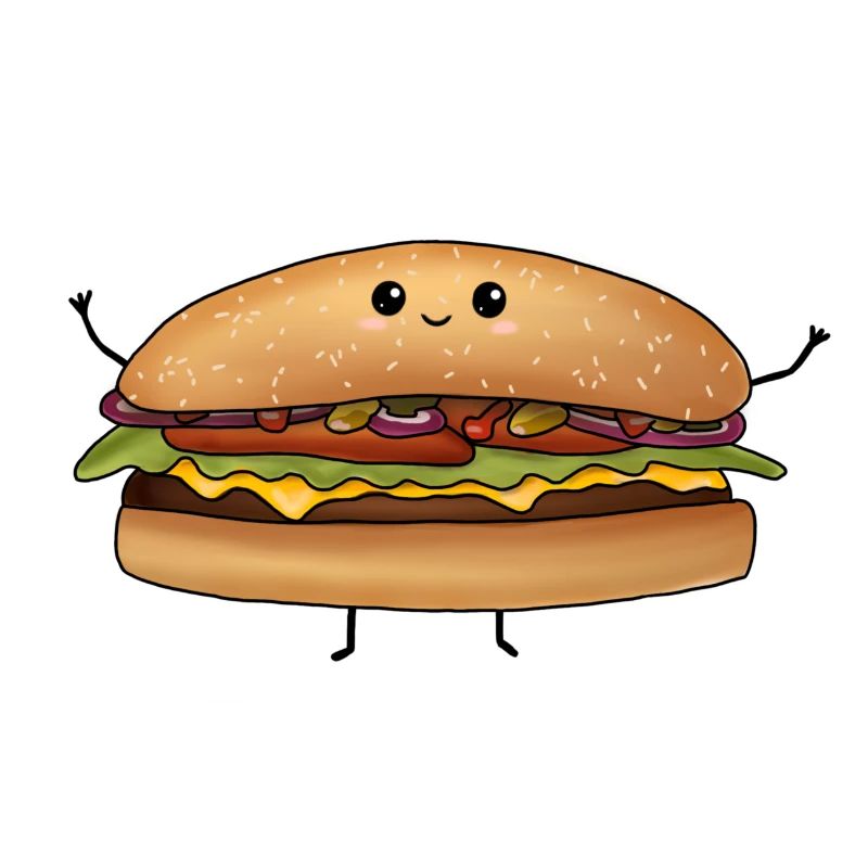 Süßer Burger mit Gesicht