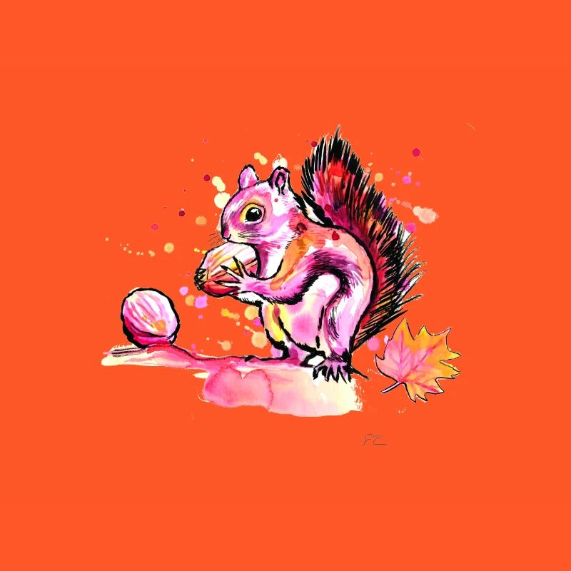 Squirrel while feeding