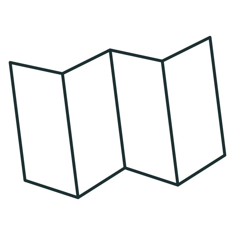 folded map outline folds