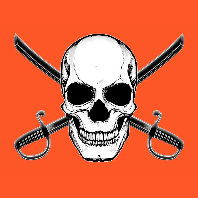 Crâne de drapeau pirate avec épées
