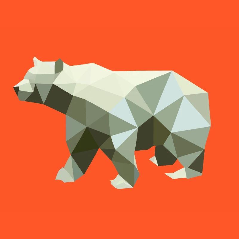Bear, Polygon, Angular, Hiking, Trees, Animal, Mountains, Nature