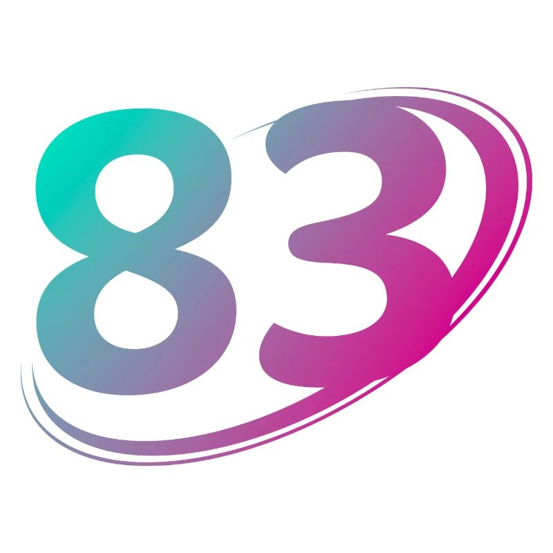 Numéro 83 multicolore