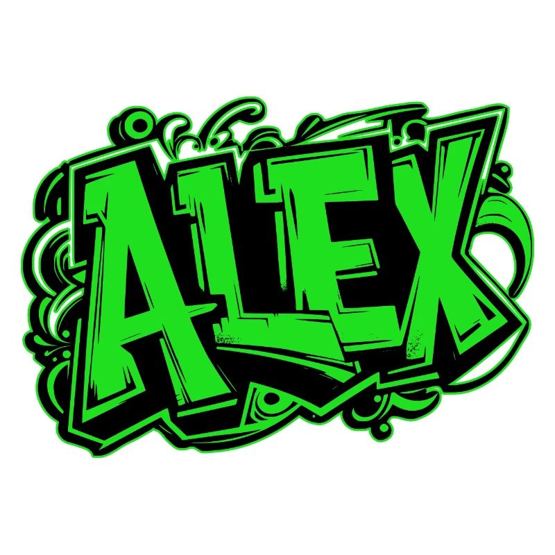 Alex Nom Graffiti Vert