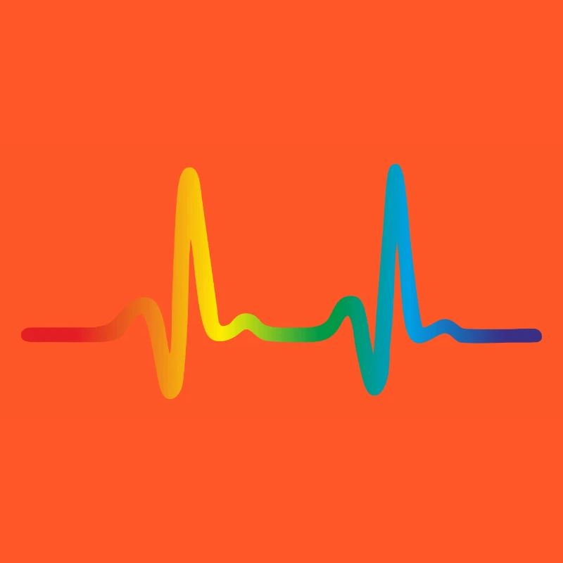 Rainbow Heartbeat, Lgbt Pride Ecg Pulse